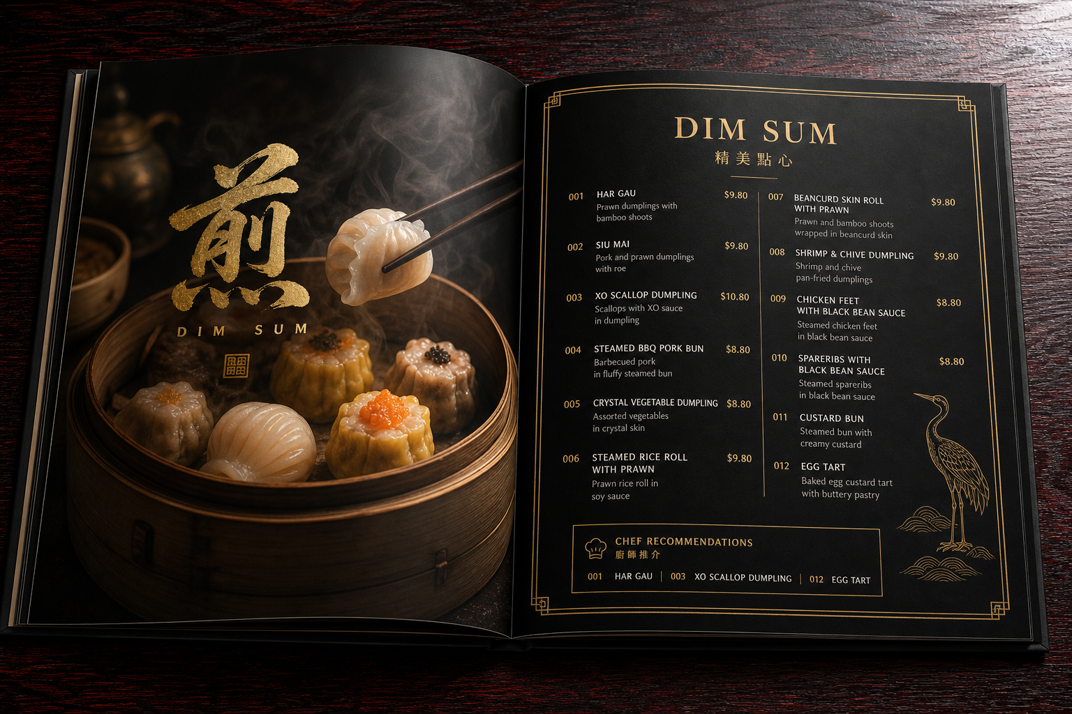 Chinese restaurant menu design